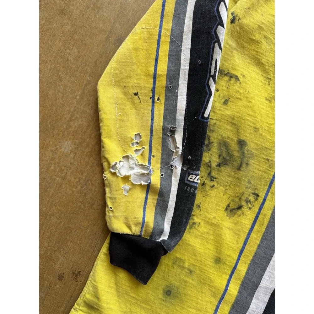 VTG 90s Answer Racewear Trashed Distressed Motocross All Over Print T-Shirt L